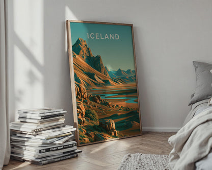 Iceland Mountain Landscape Wall Art Print - Travel Wall Art
