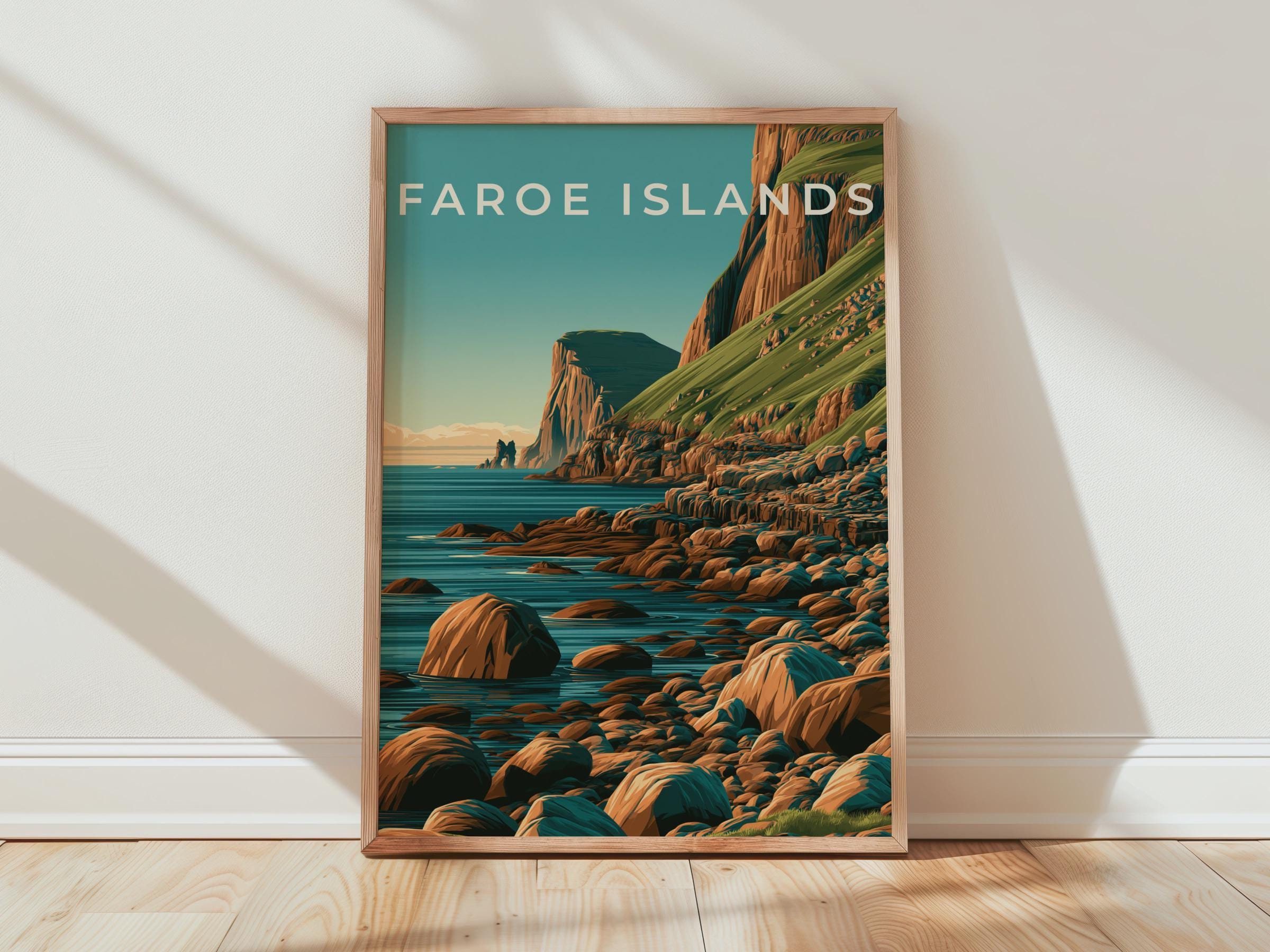 Faroe Islands Coastal Landscape Art Print - Travel Wall Art