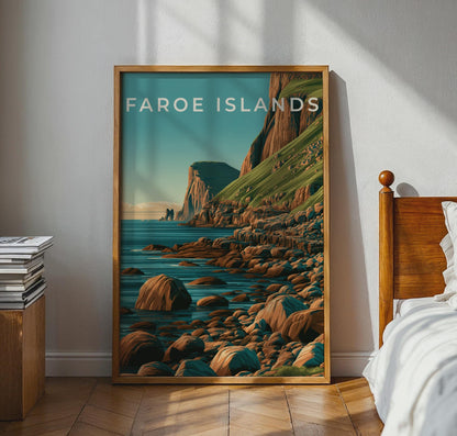 Faroe Islands Coastal Landscape Art Print - Travel Wall Art