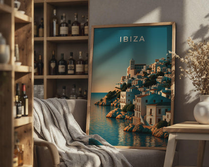 Ibiza Art Print Coastal Wall Art Landscape Poster - Travel Wall Art