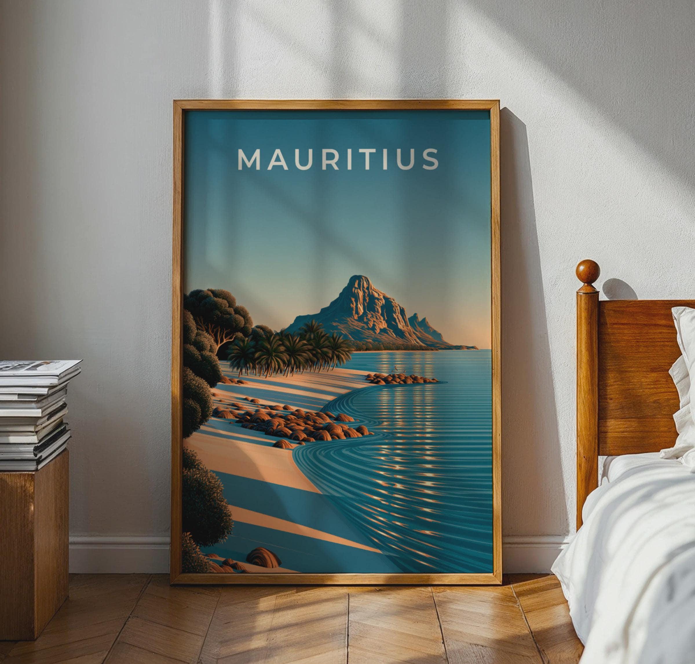 Mauritius Beach Landscape Poster Art - Travel Wall Art