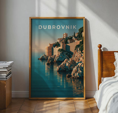Dubrovnik Coastal Cityscape Art Print - Travel Wall Art