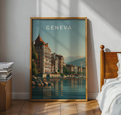 Geneva Cityscape Print Poster - Travel Wall Art
