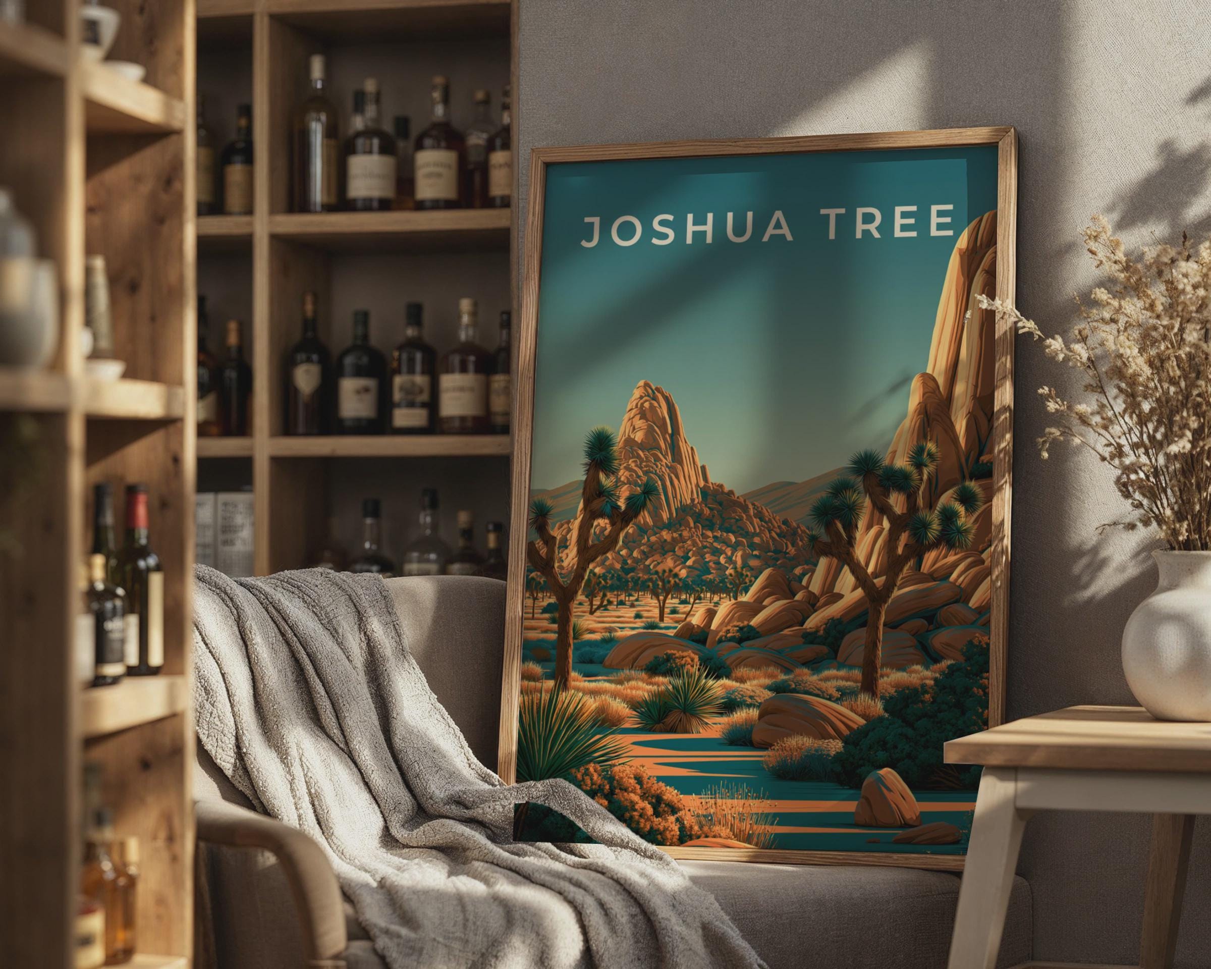 Joshua Tree Art Desert Landscape Poster - Travel Wall Art