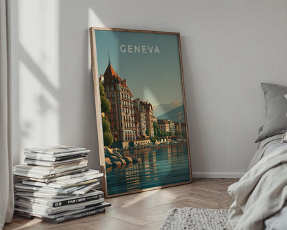 Geneva Cityscape Print Poster - Travel Wall Art