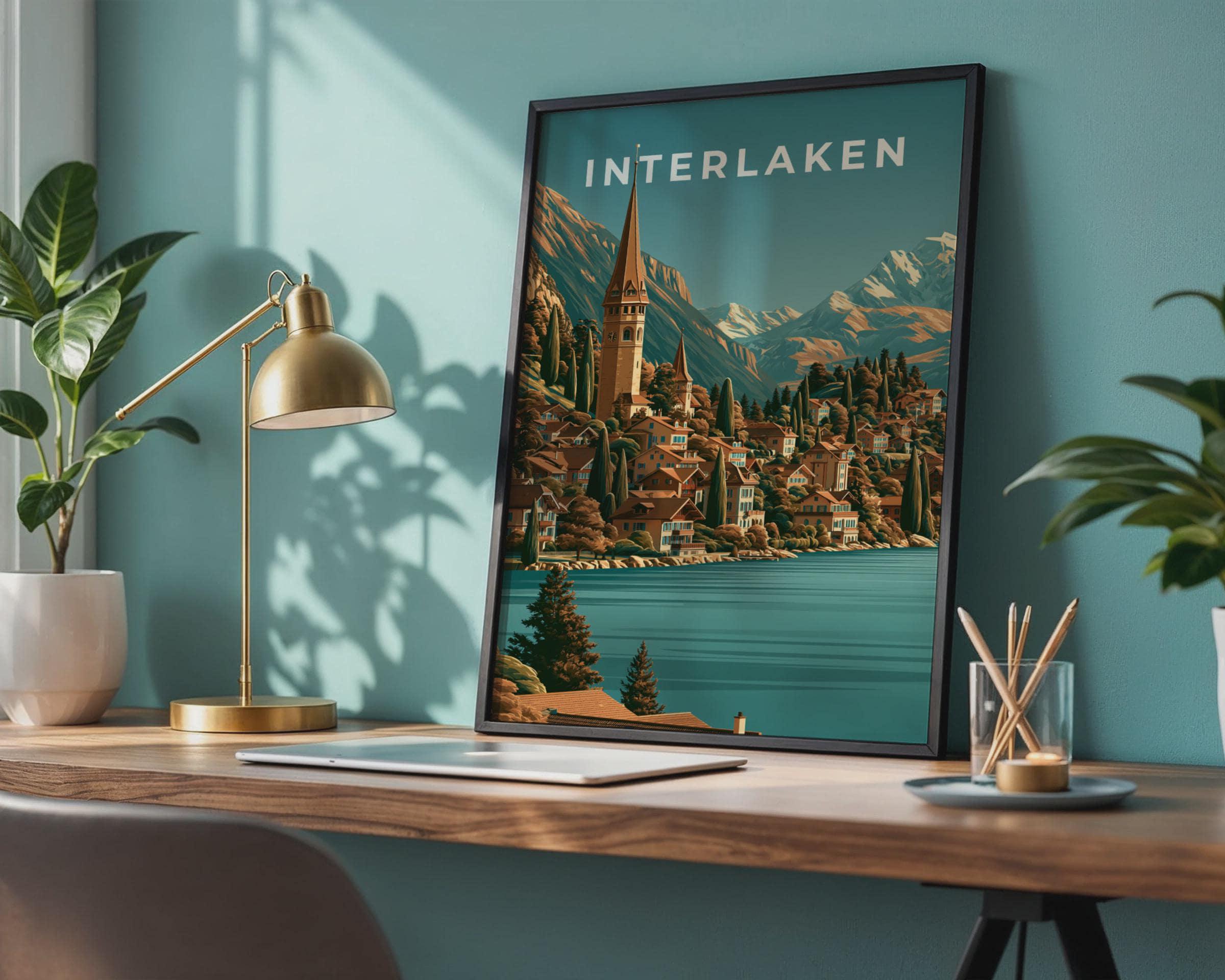 Interlaken Vintage Landscape Print - Travel Wall Art