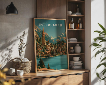Interlaken Vintage Landscape Print - Travel Wall Art