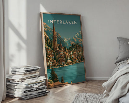 Interlaken Vintage Landscape Print - Travel Wall Art