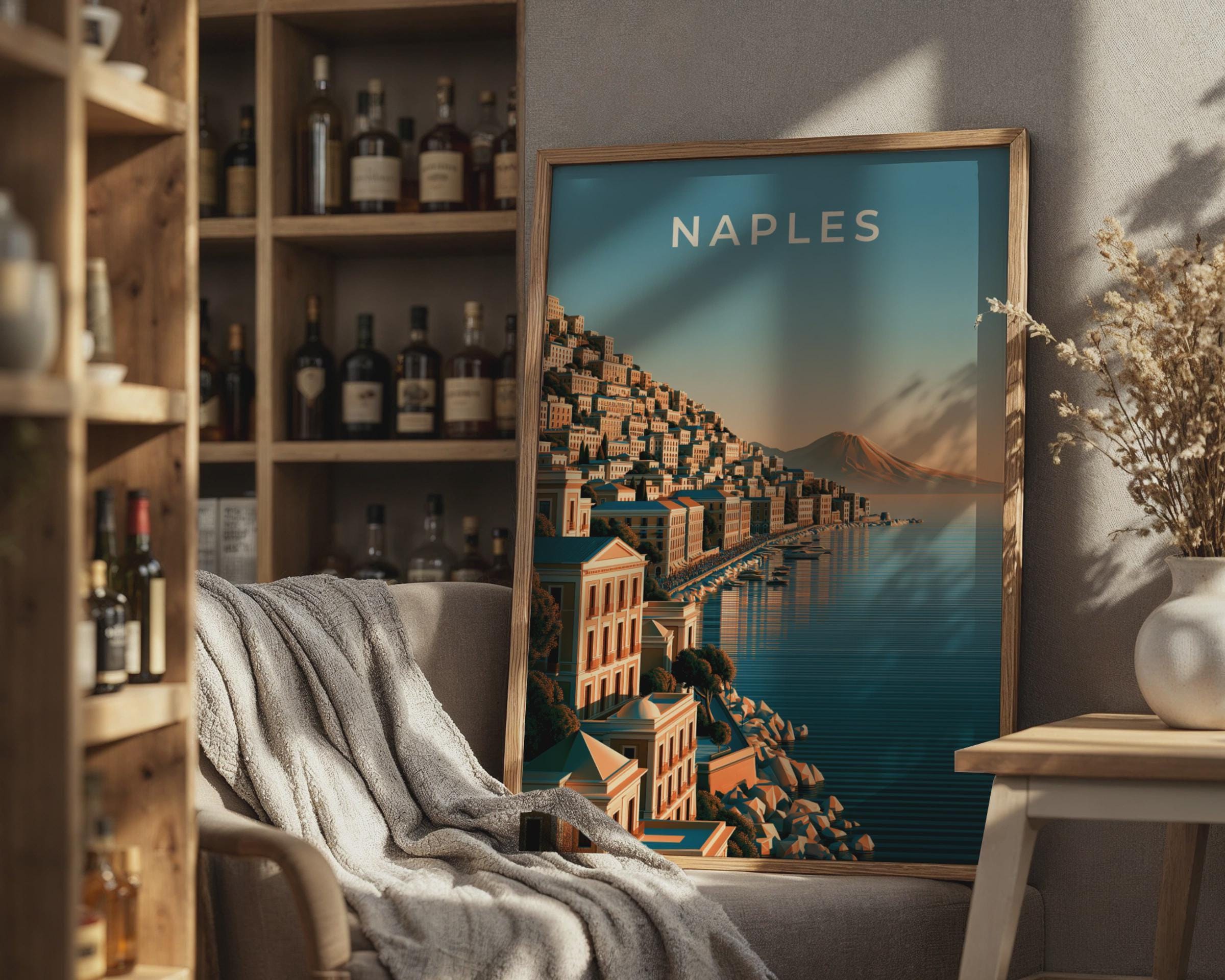 Coastal City Art Naples Print Modern Wall Art - Travel Wall Art