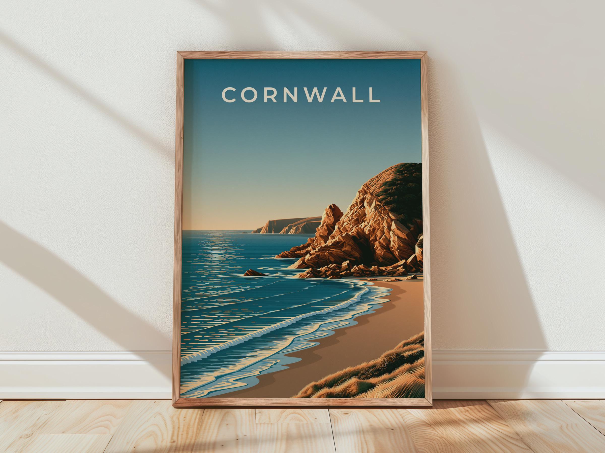 Cornwall Coastal Print Seascape Wall Art - Travel Wall Art
