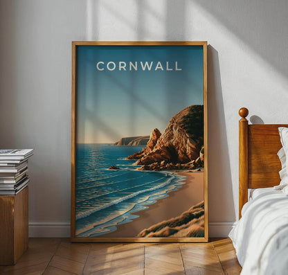 Cornwall Coastal Print Seascape Wall Art - Travel Wall Art