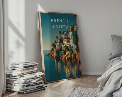 French Riviera Coastal Art Print - Travel Wall Art