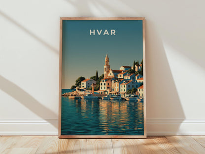 Hvar Coastal Art Print Poster - Travel Wall Art
