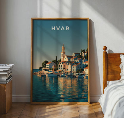 Hvar Coastal Art Print Poster - Travel Wall Art