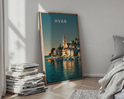 Hvar Coastal Art Print Poster - Travel Wall Art