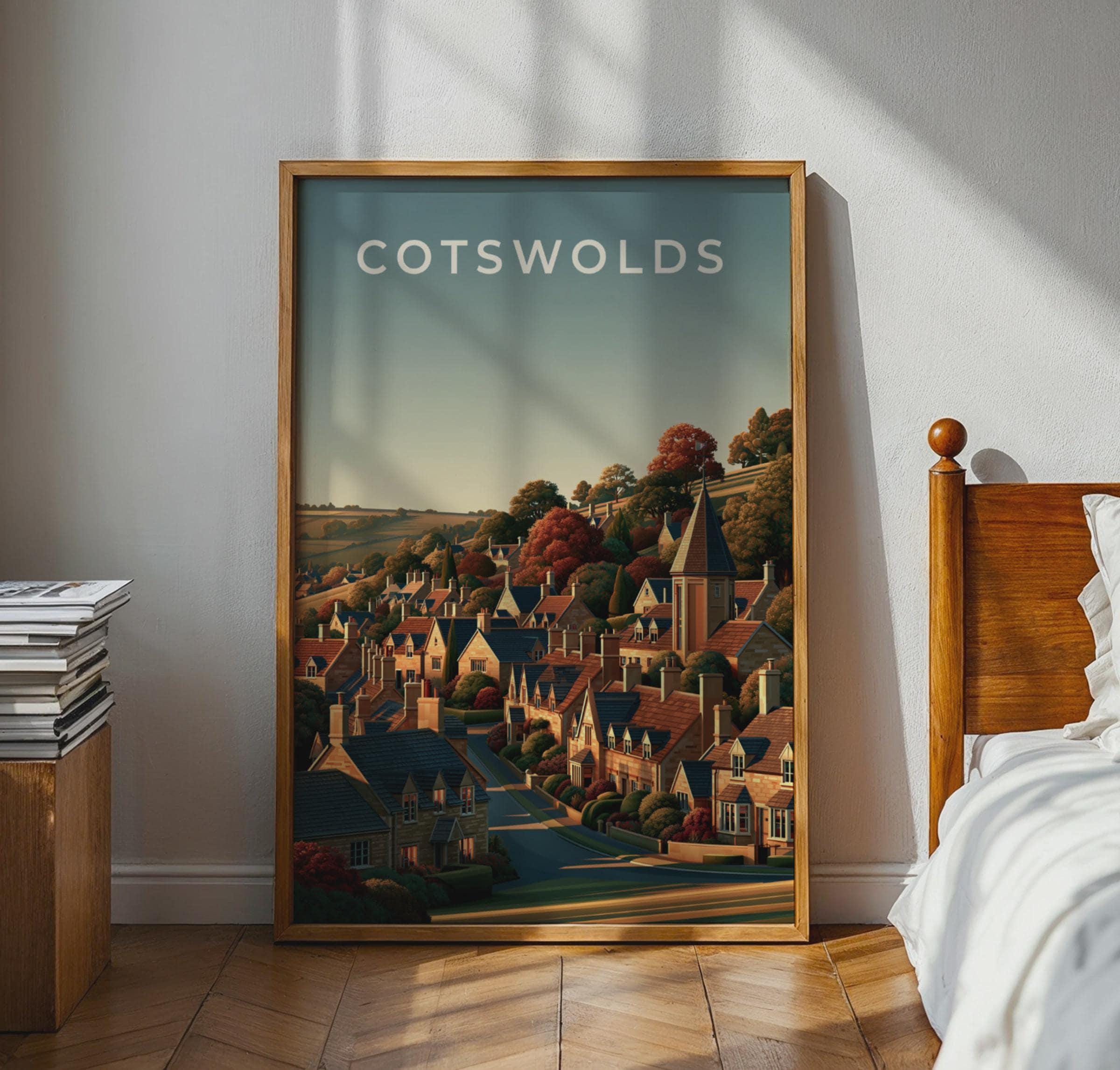 Cotswolds Village Landscape Print - Travel Wall Art