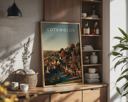 Cotswolds Village Landscape Print - Travel Wall Art