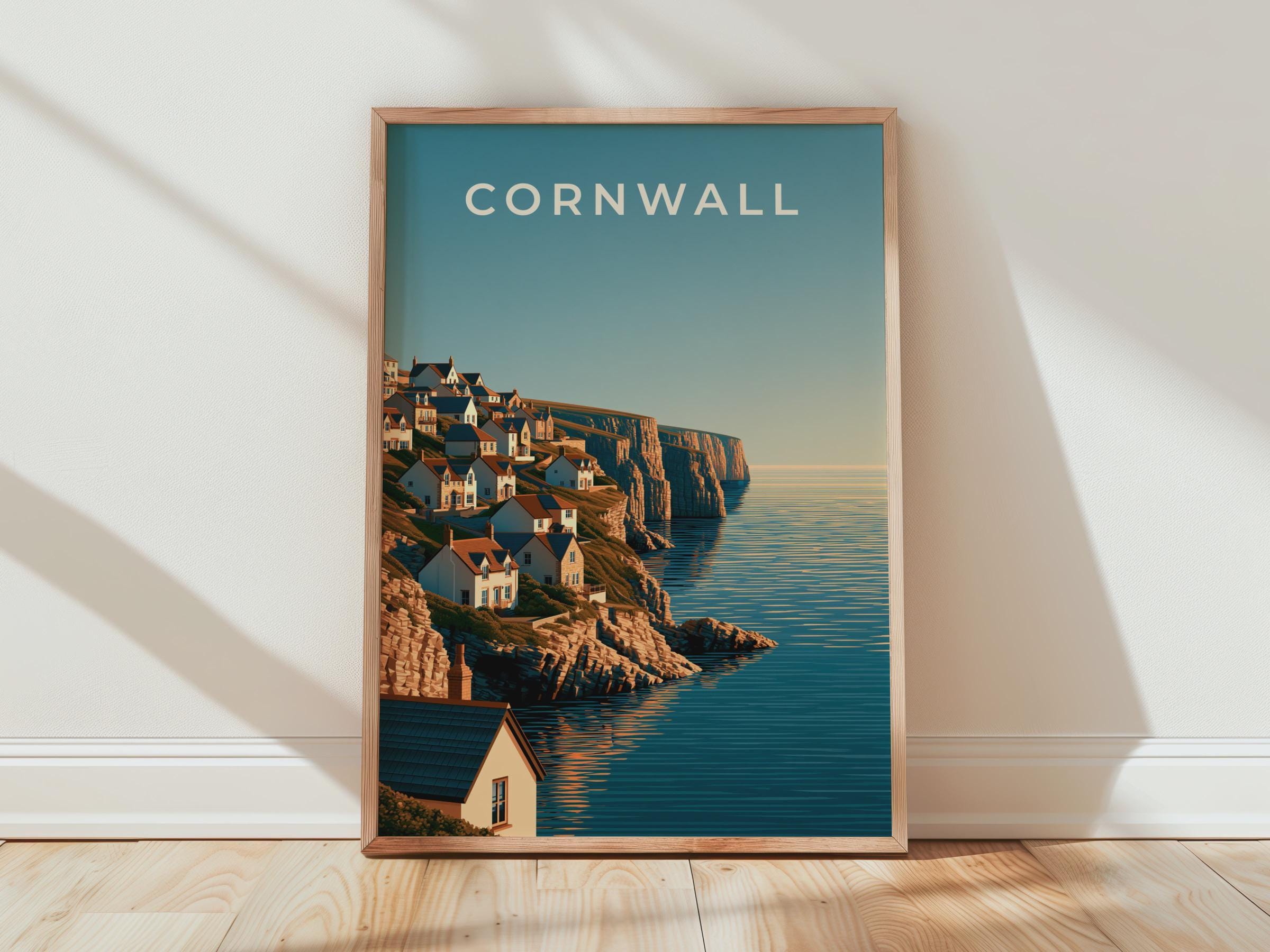 Cornwall Coastal Landscape Poster - Travel Wall Art