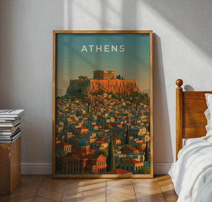 Athens Cityscape Wall Art Poster - Travel Wall Art