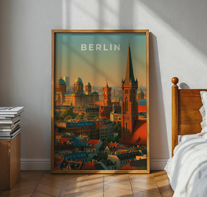 Berlin Cityscape Poster Urban Wall Art - Travel Wall Art