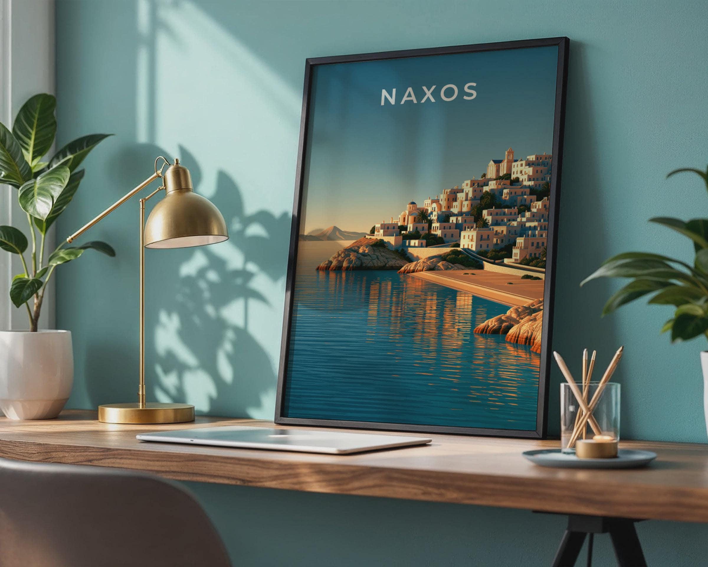 Naxos Coastal Art Print Greece Poster - Travel Wall Art