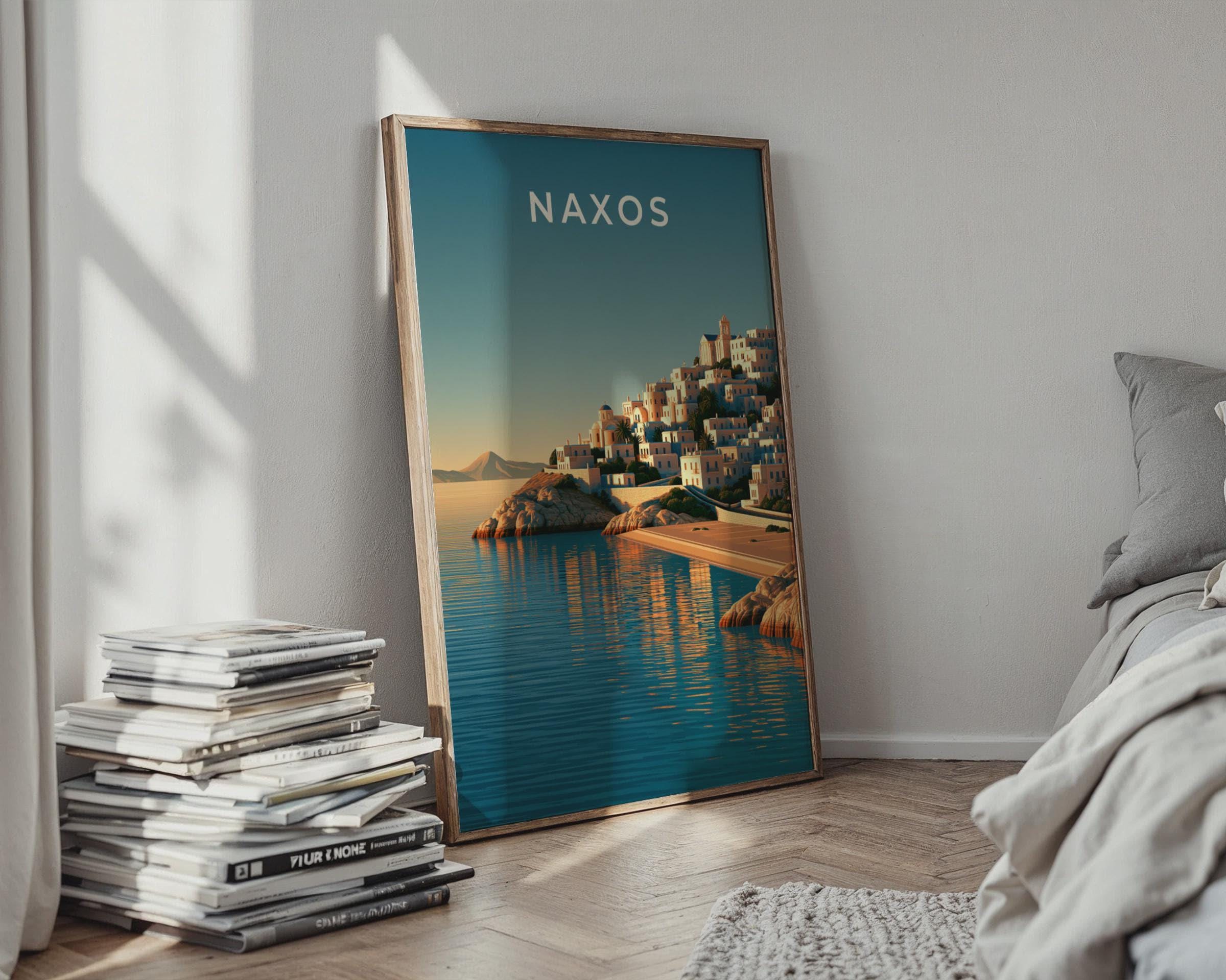 Naxos Coastal Art Print Greece Poster - Travel Wall Art