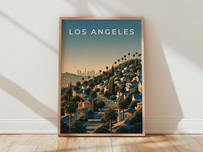 Los Angeles Cityscape Art Print - Travel Wall Art