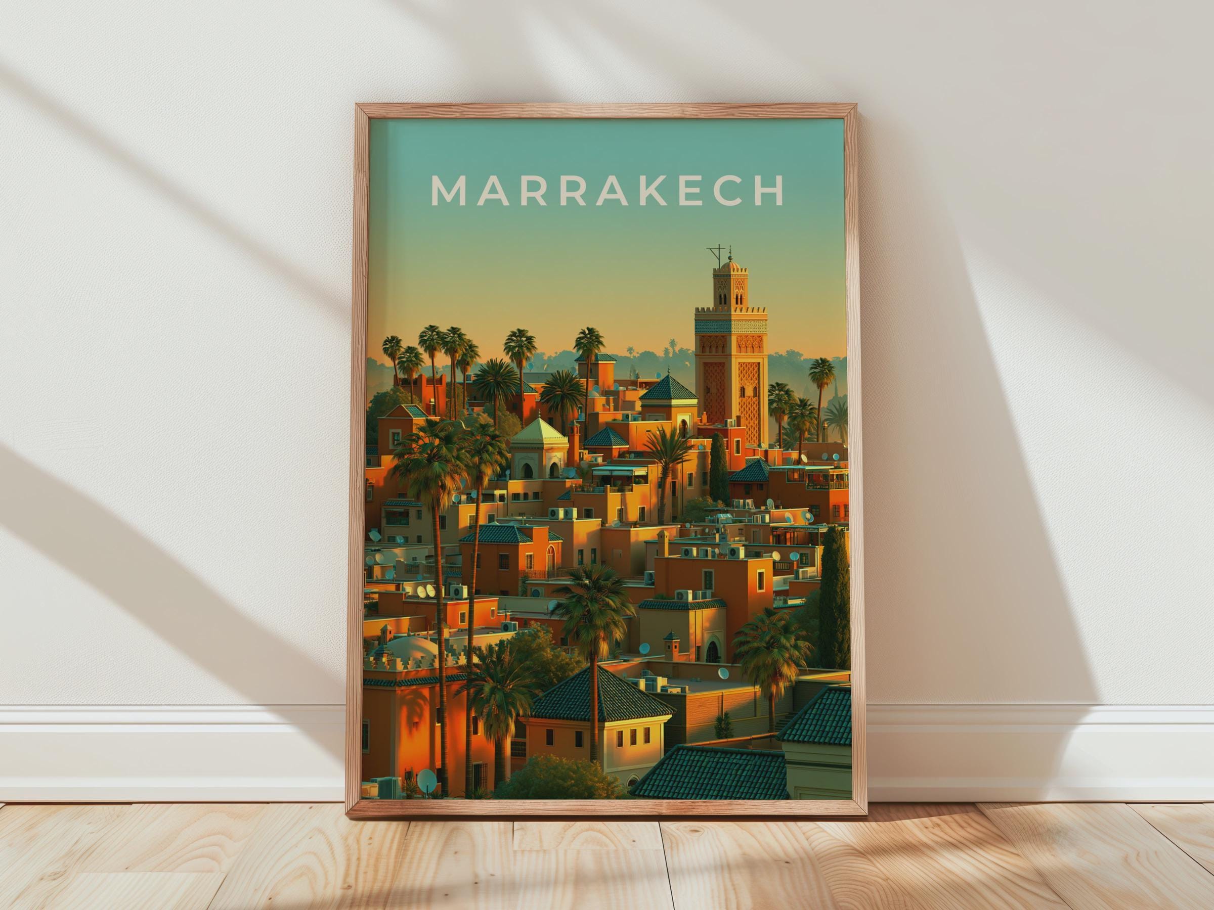 Marrakech Cityscape Wall Art Print - Travel Wall Art