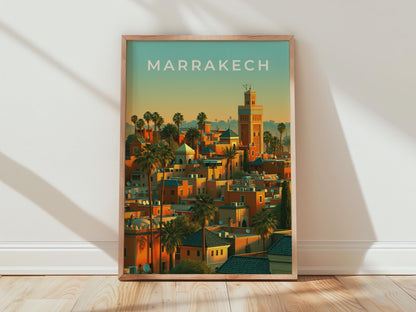 Marrakech Cityscape Wall Art Print - Travel Wall Art