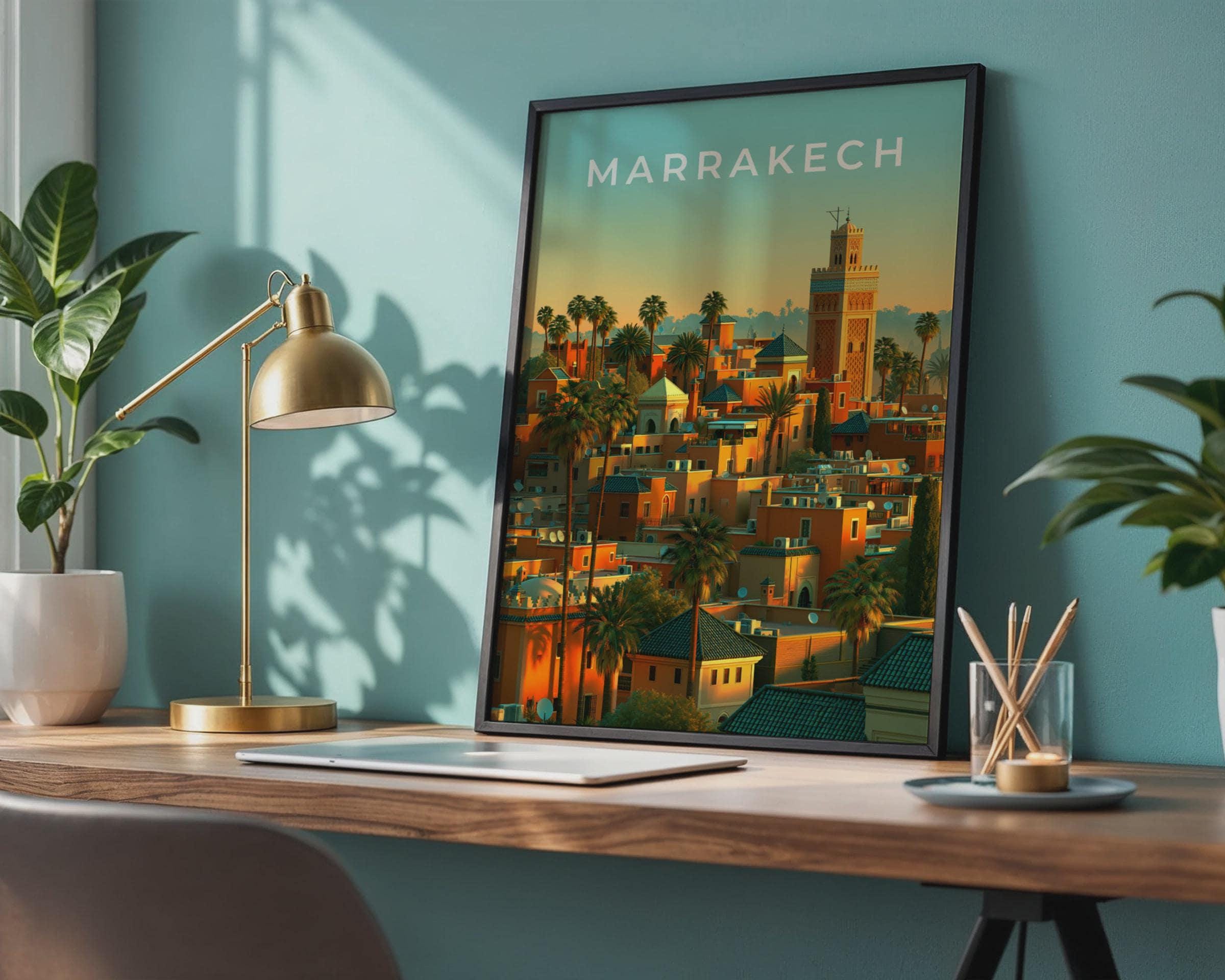 Marrakech Cityscape Wall Art Print - Travel Wall Art