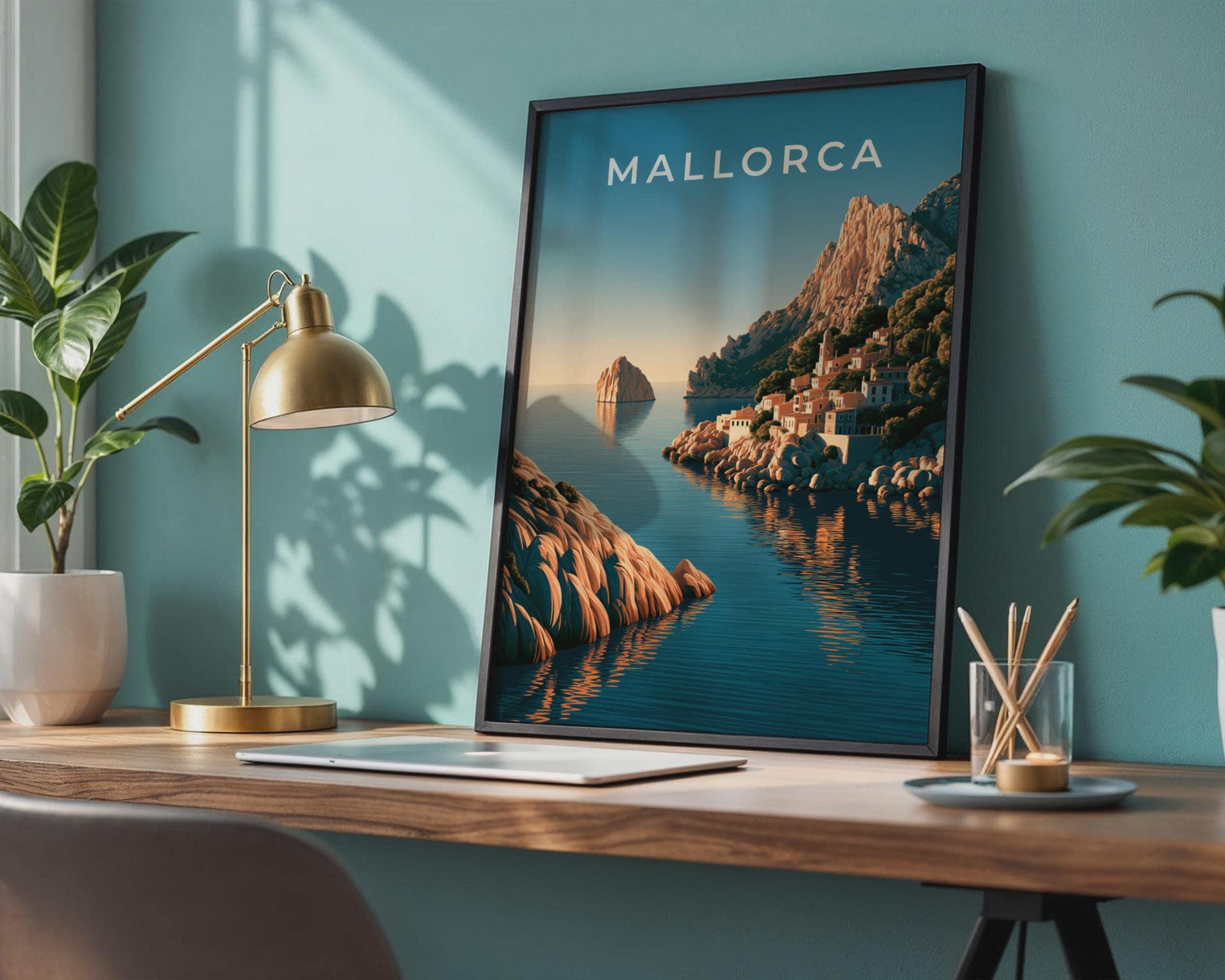 Mallorca Coastal Landscape Poster Art Print - Travel Wall Art