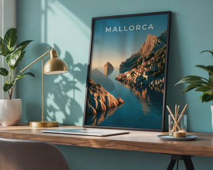 Mallorca Coastal Landscape Poster Art Print - Travel Wall Art