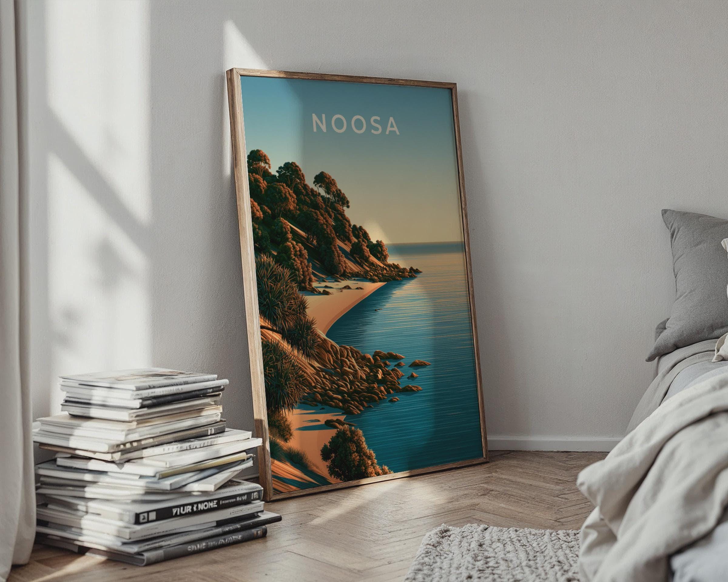 Noosa Coastal Art Print Beach Landscape Poster - Travel Wall Art