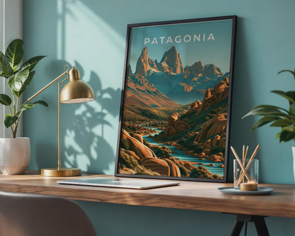 Patagonia Landscape Vintage Poster Art Print - Travel Wall Art