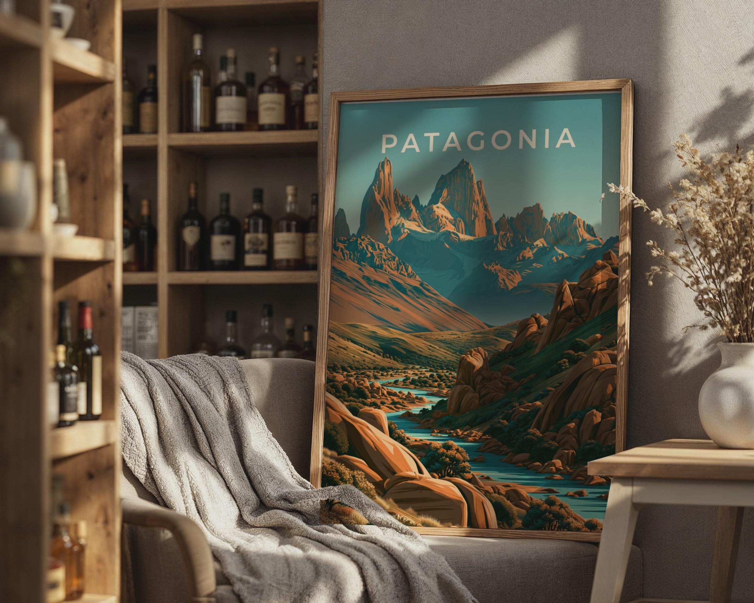 Patagonia Landscape Vintage Poster Art Print - Travel Wall Art