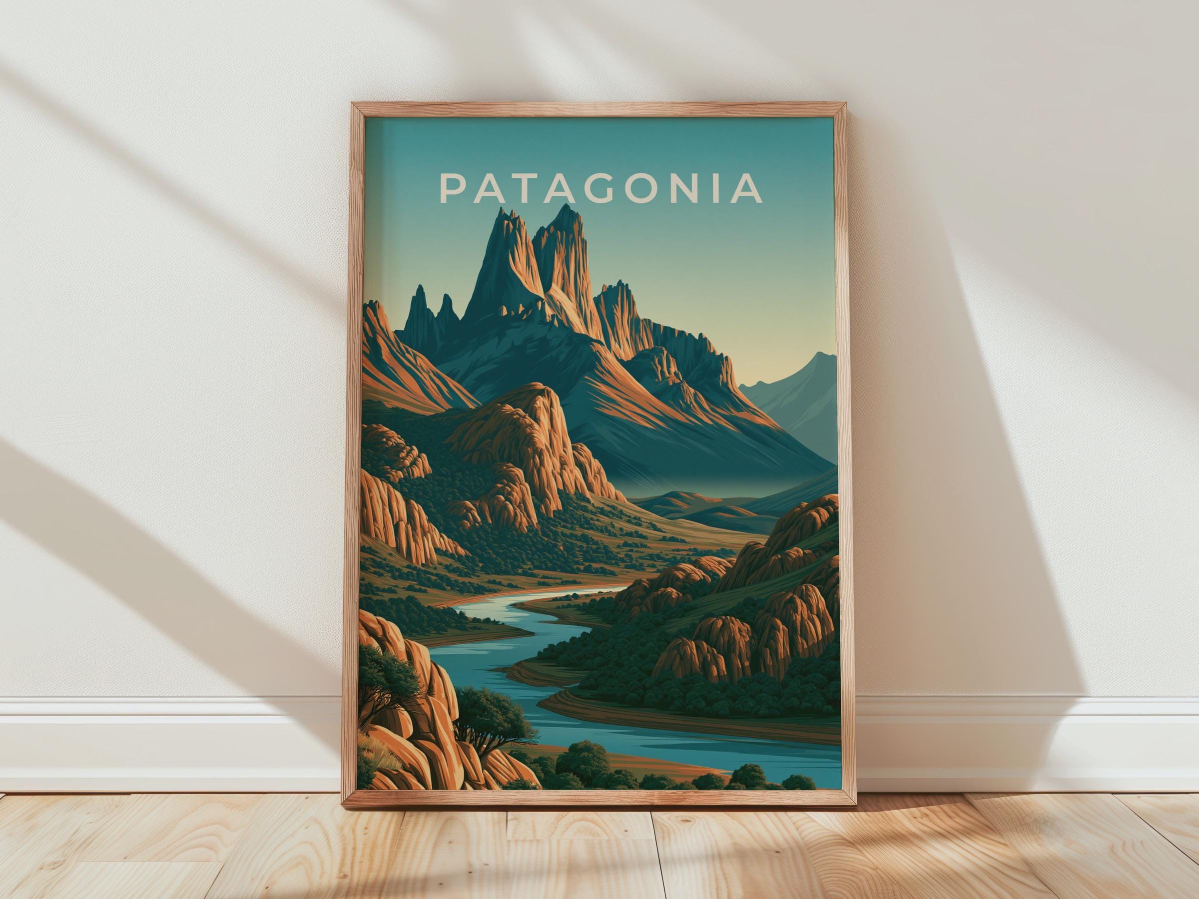Patagonia Landscape Poster Print Art - Travel Wall Art