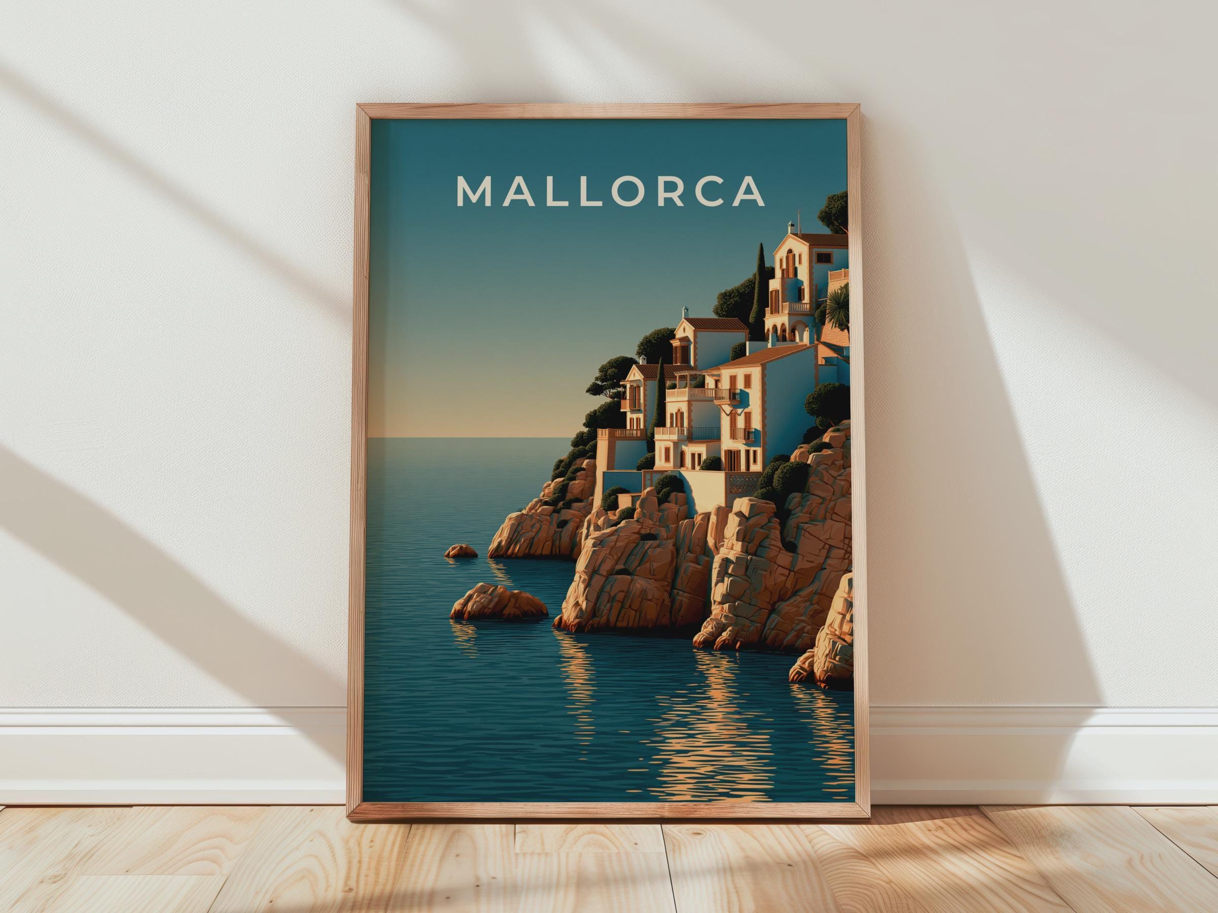Mallorca Coastal Poster Sea View Art Print - Travel Wall Art