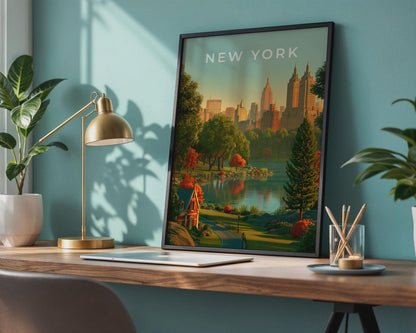 New York City Skyline Art Print - Travel Wall Art