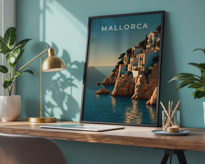 Mallorca Coastal Poster Sea View Art Print - Travel Wall Art