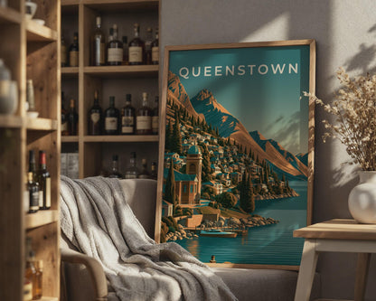 Queenstown Mountain Landscape Wall Art - Travel Wall Art