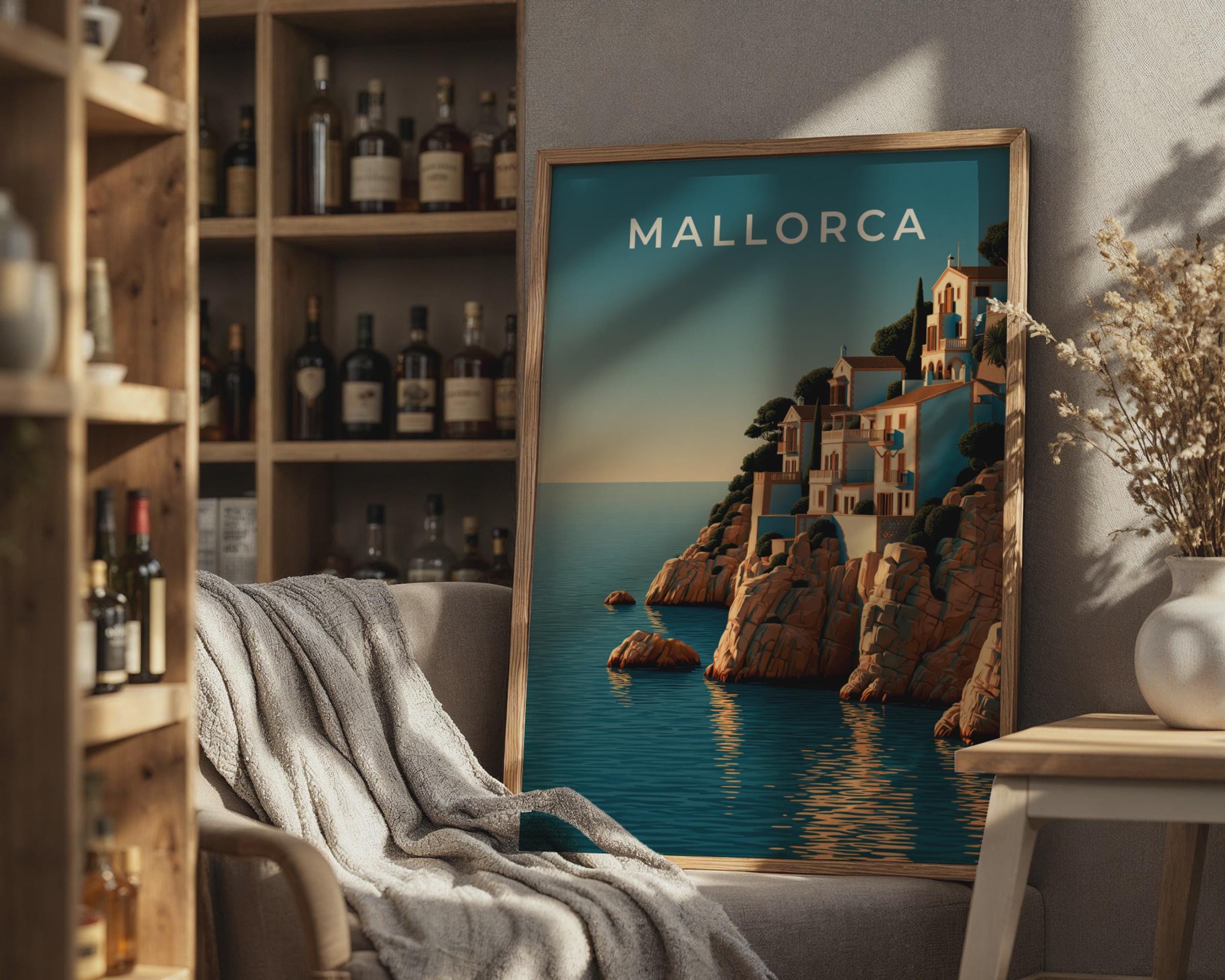 Mallorca Coastal Poster Sea View Art Print - Travel Wall Art