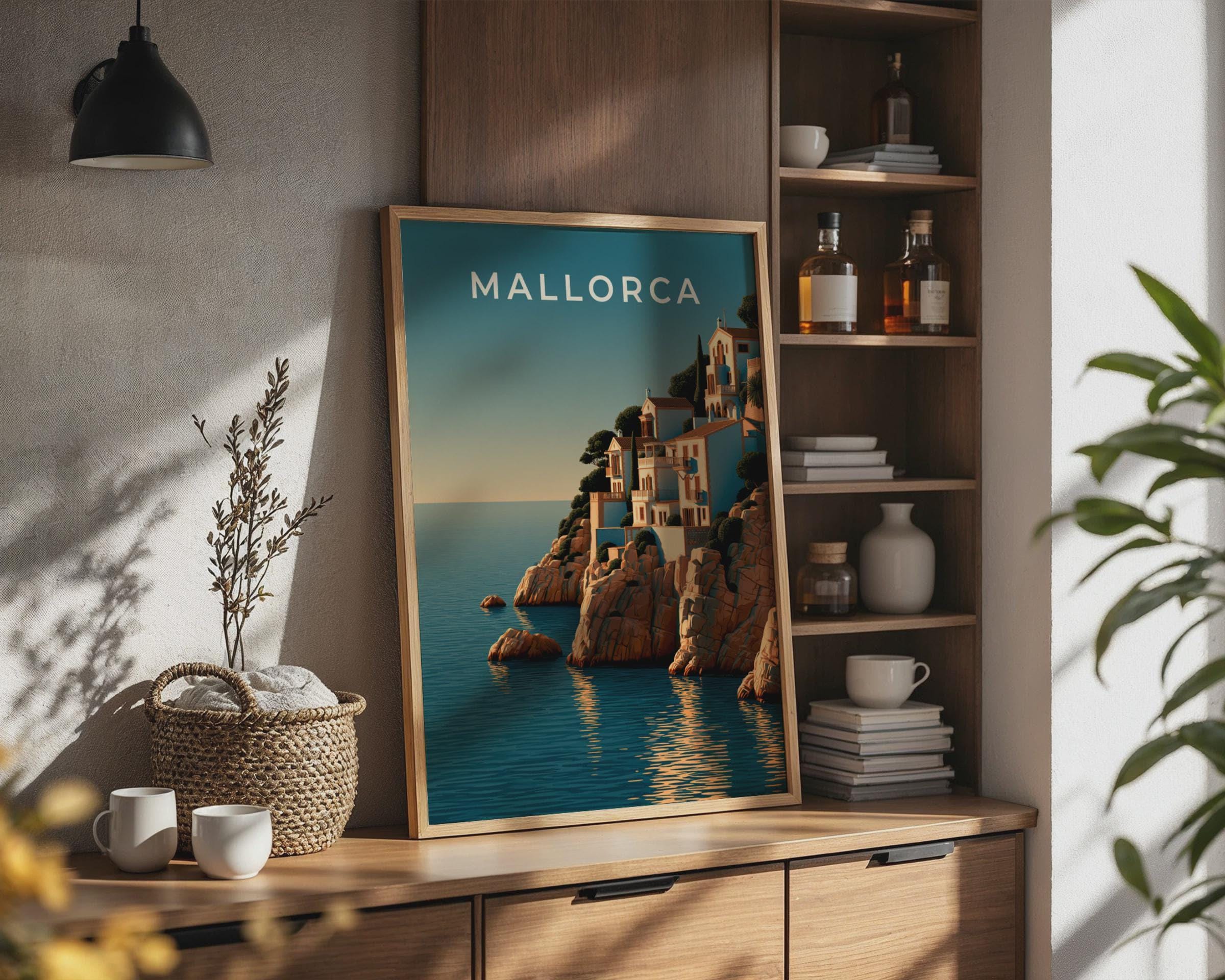 Mallorca Coastal Poster Sea View Art Print - Travel Wall Art
