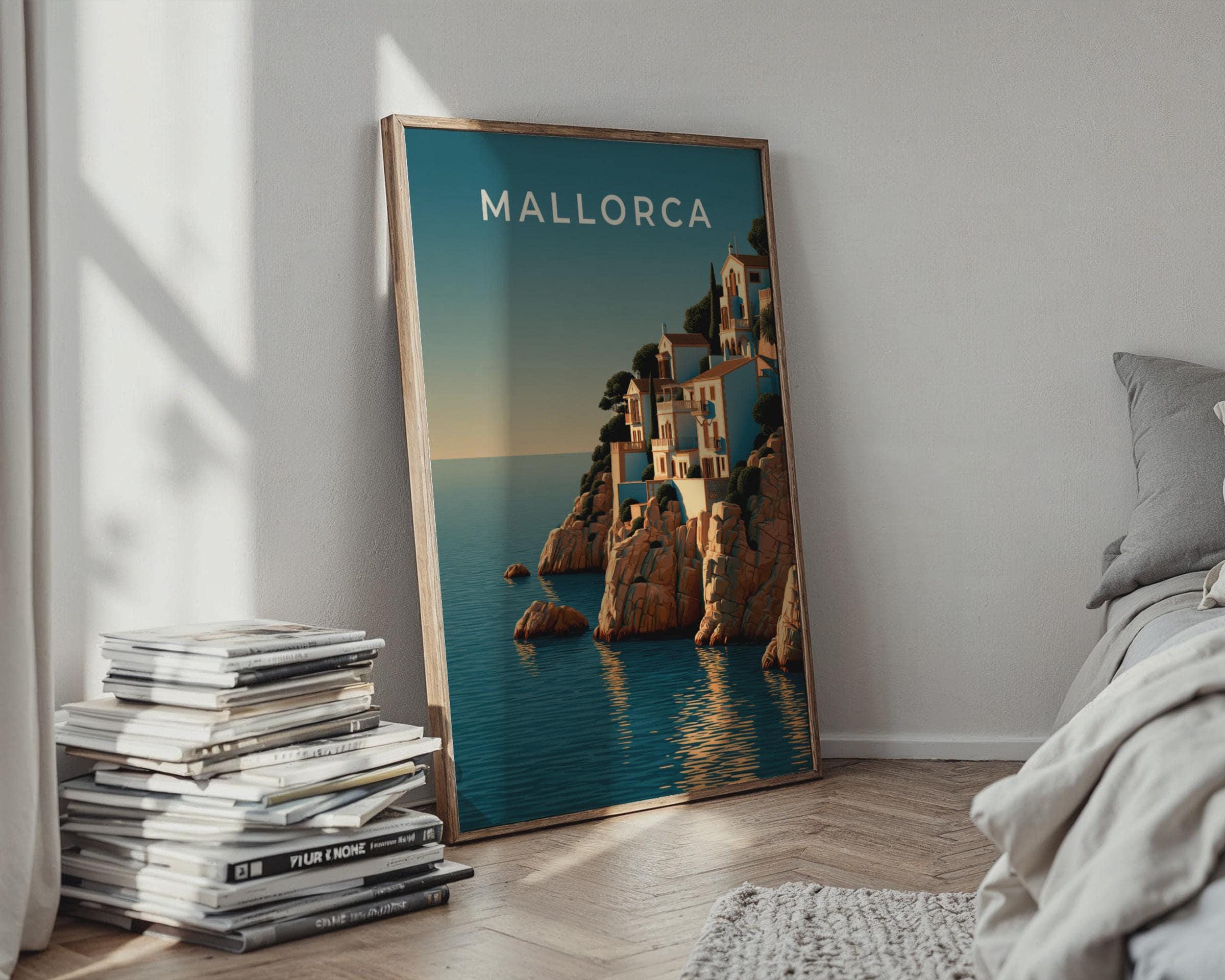 Mallorca Coastal Poster Sea View Art Print - Travel Wall Art