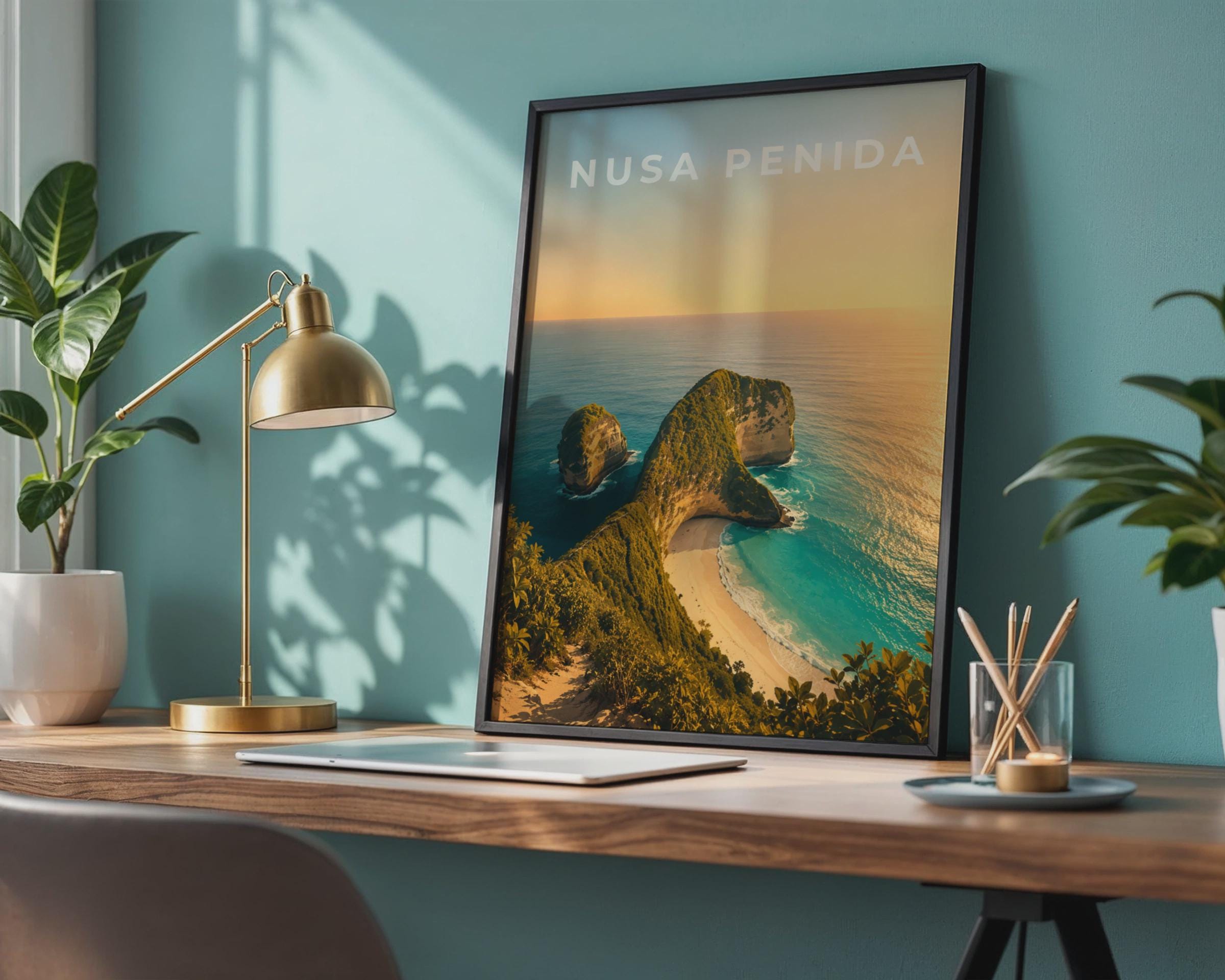 Nusa Penida Tropical Travel Poster Landscape Wall Art - Travel Wall Art