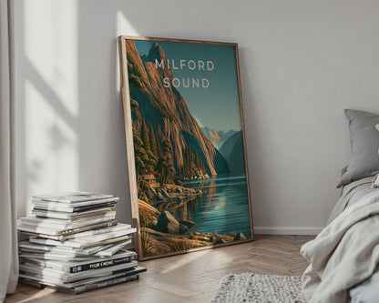 Milford Sound Scenic Landscape Art Print - Travel Wall Art