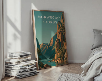 Fjord Landscape Art Print Norwegian Scenery Wall Art - Travel Wall Art