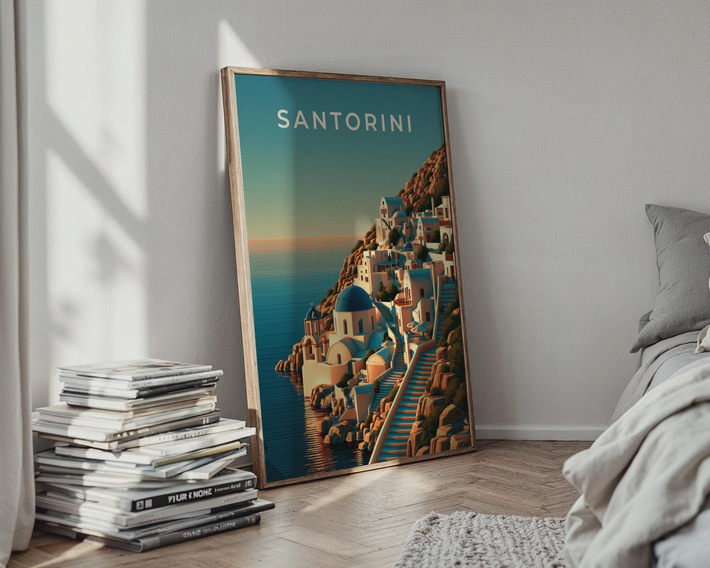 Santorini Coastal Landscape Print - Travel Wall Art