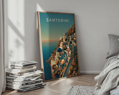 Santorini Coastal Landscape Print - Travel Wall Art