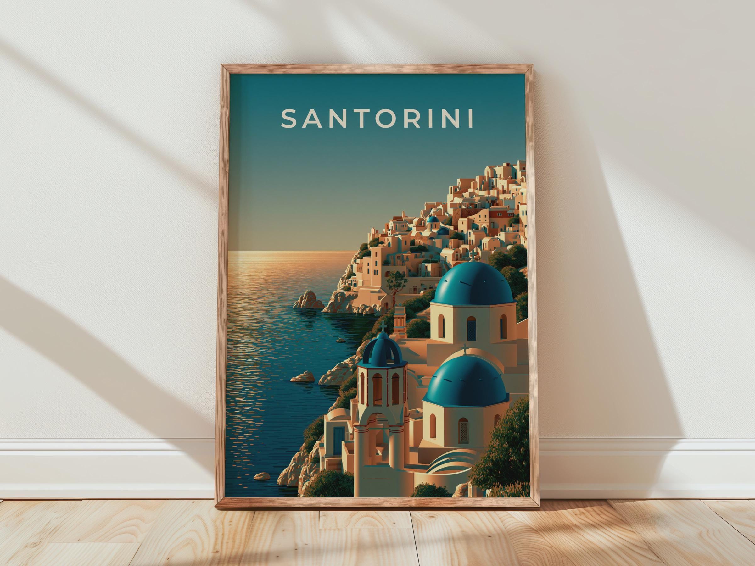 Santorini Print Coastal Wall Art Greek Architecture - Travel Wall Art