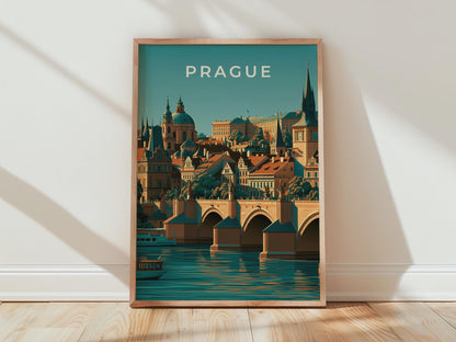 Prague Czech Republic Art Print Cityscape Minimalist Wall Art - Travel Wall Art